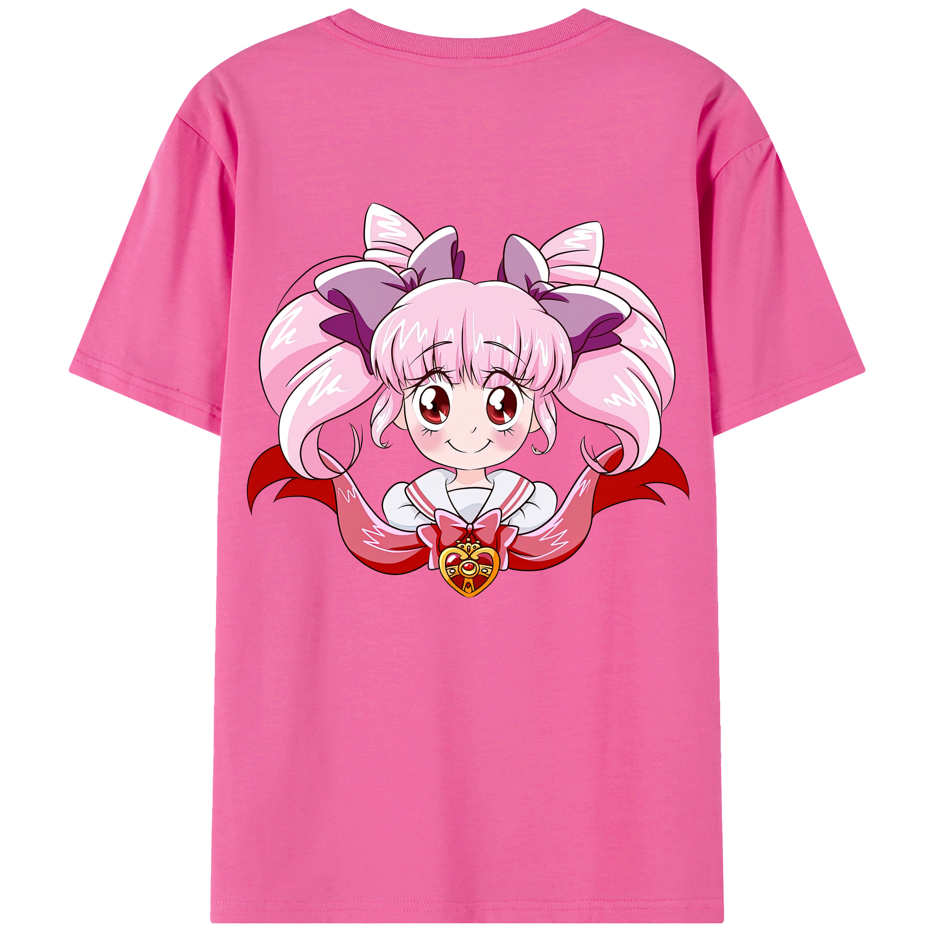（画像用） 美少女戦士セーラームーン ちびうさ Sailor Moon Chibiusa Tsukino Usagi Small Lady Serenity レディース半袖Tシャツ(バックプリント)